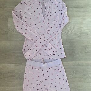 Rare Skims Cherry Print Ribbed Set, Discontinued and never worn